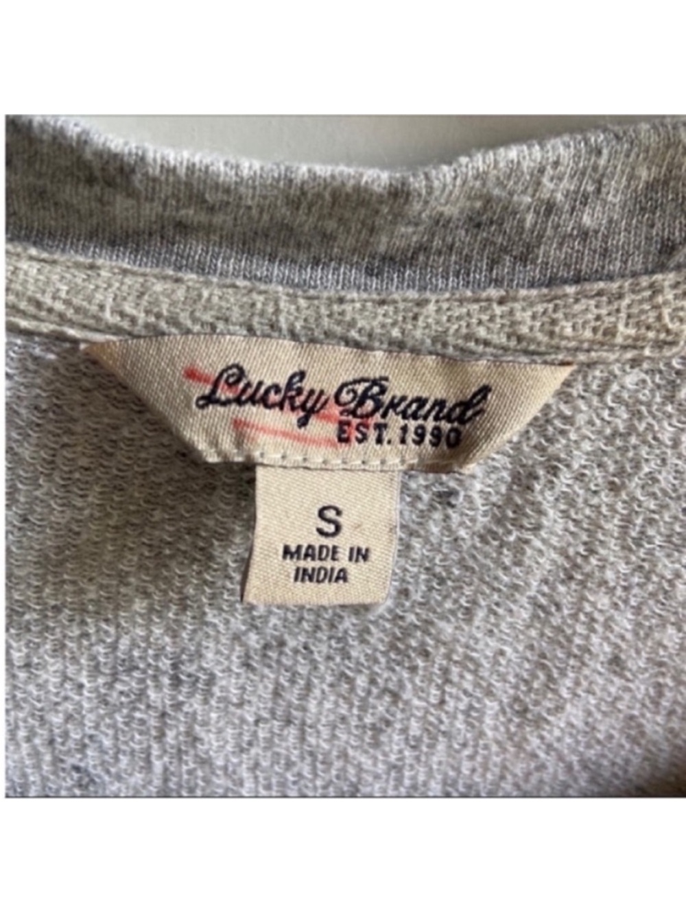 Lucky Brand sweater gray cable knit relaxed fit - Picture 5 of 8